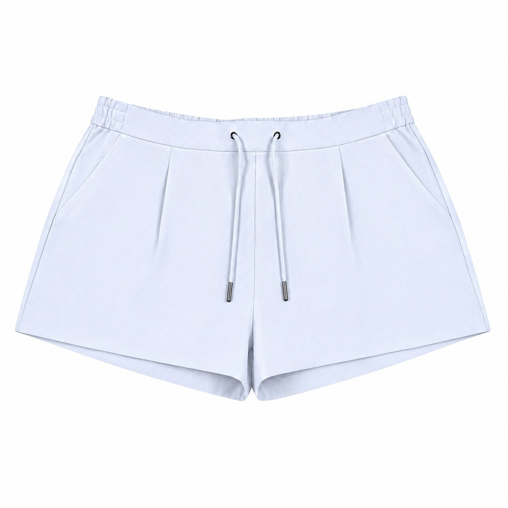 AllSaints Aleida Tri Shorts Women's 10 Powder Blue Pleated Trouser Coastal Beach